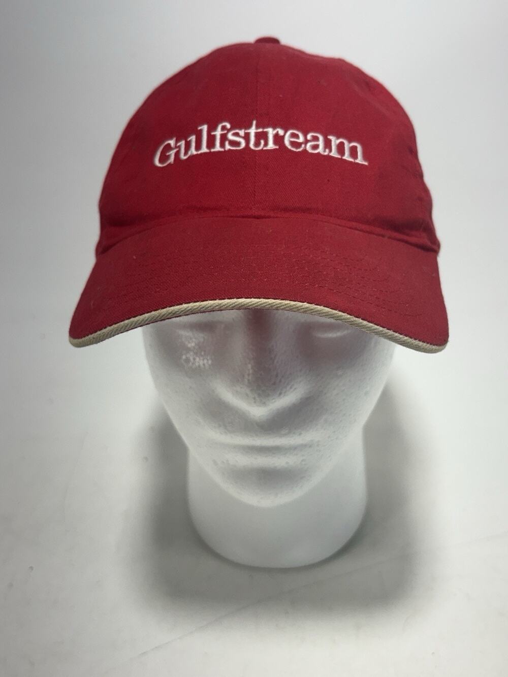 Gulfstream Aviation Red Adjustable Hat Cap Embroidered Aircraft Pilot